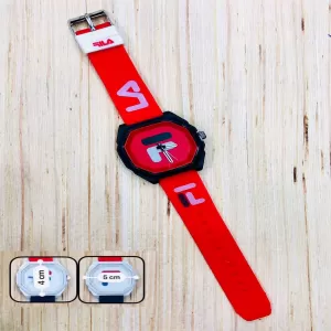 FILA MENS RUBBER BELT WATCH Red