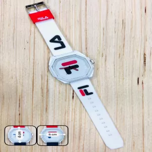 FILA MENS RUBBER BELT WATCH White