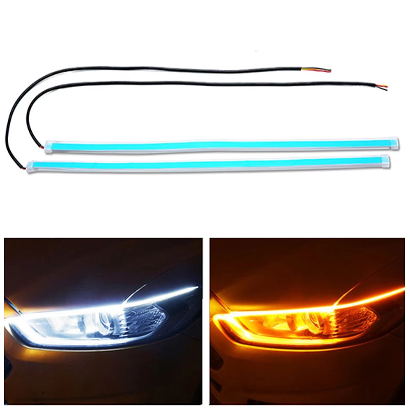 2Pcs x 45cm Flexible Daytime Running Strip Light - image 5