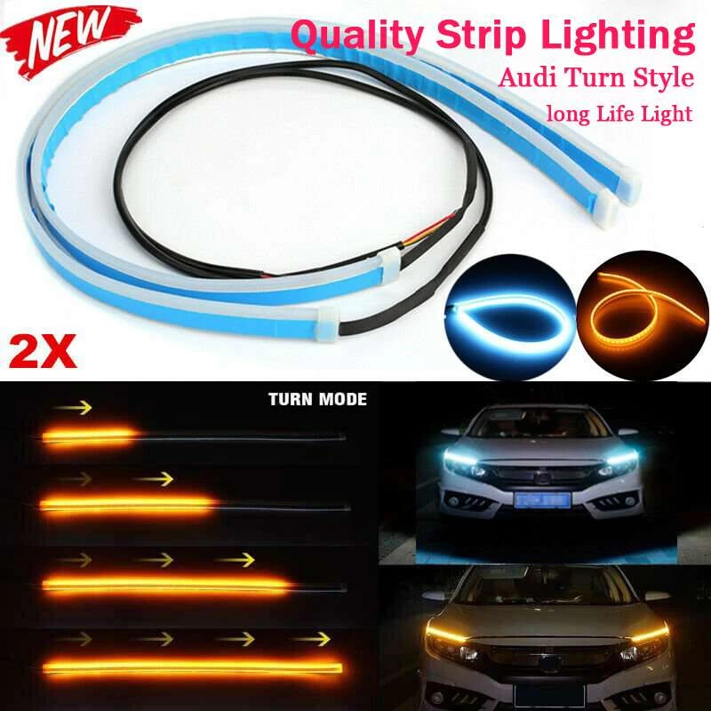 2Pcs x 45cm Flexible Daytime Running Strip Light - image 2