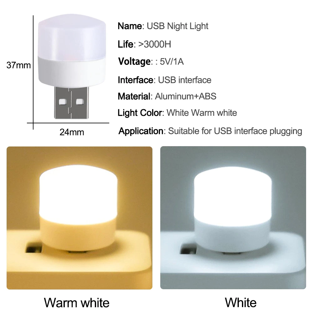 2PCS 1W Pocket Mini LED Night Light USB Plug Lamp - image 2