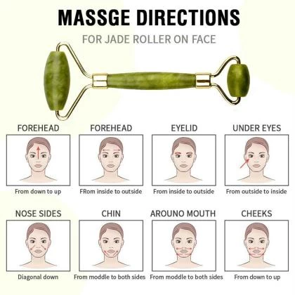 Facial Antiaging  Jade Stone Face Eye Neck Beauty Roller - image 2
