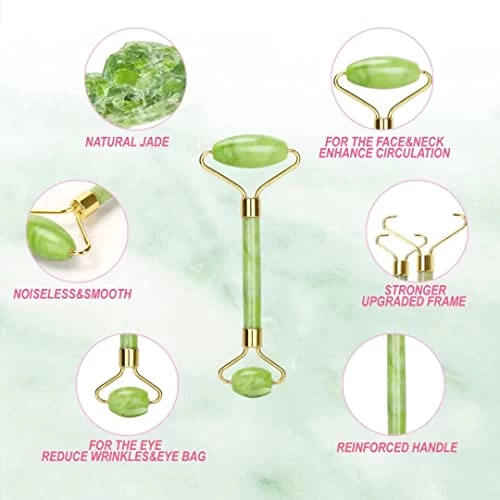 Facial Antiaging  Jade Stone Face Eye Neck Beauty Roller - image 4