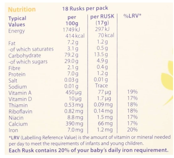 Farleys Rusk Original 300g  6 Months + Vitamins UK - image 2