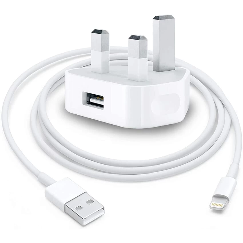 iphone charger 3 pin 5w with USB to Lightning Cable (1m) - image 2