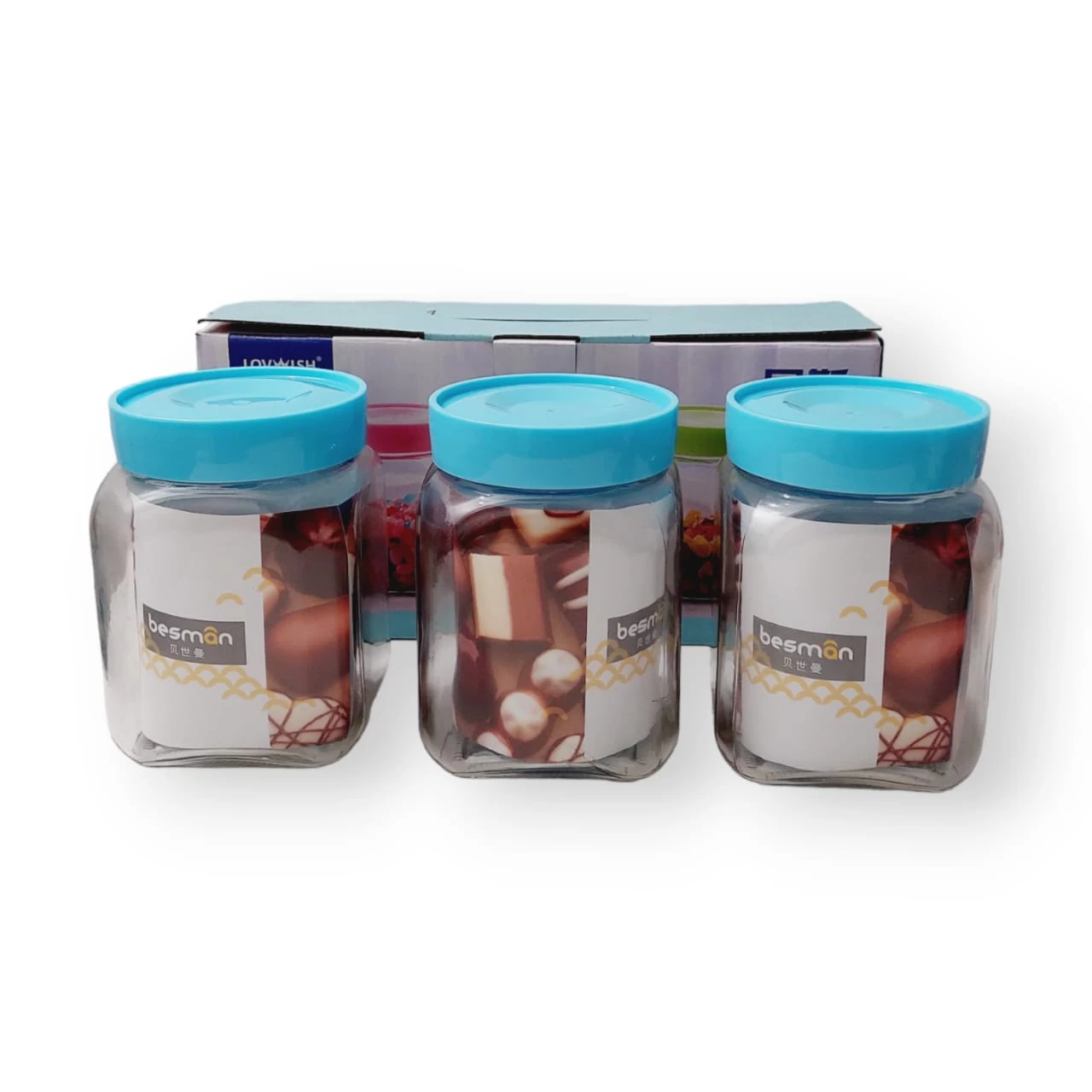 Lovwish Glass Jar 800ml 3Pcs Canister Kitchen Storage - image 8