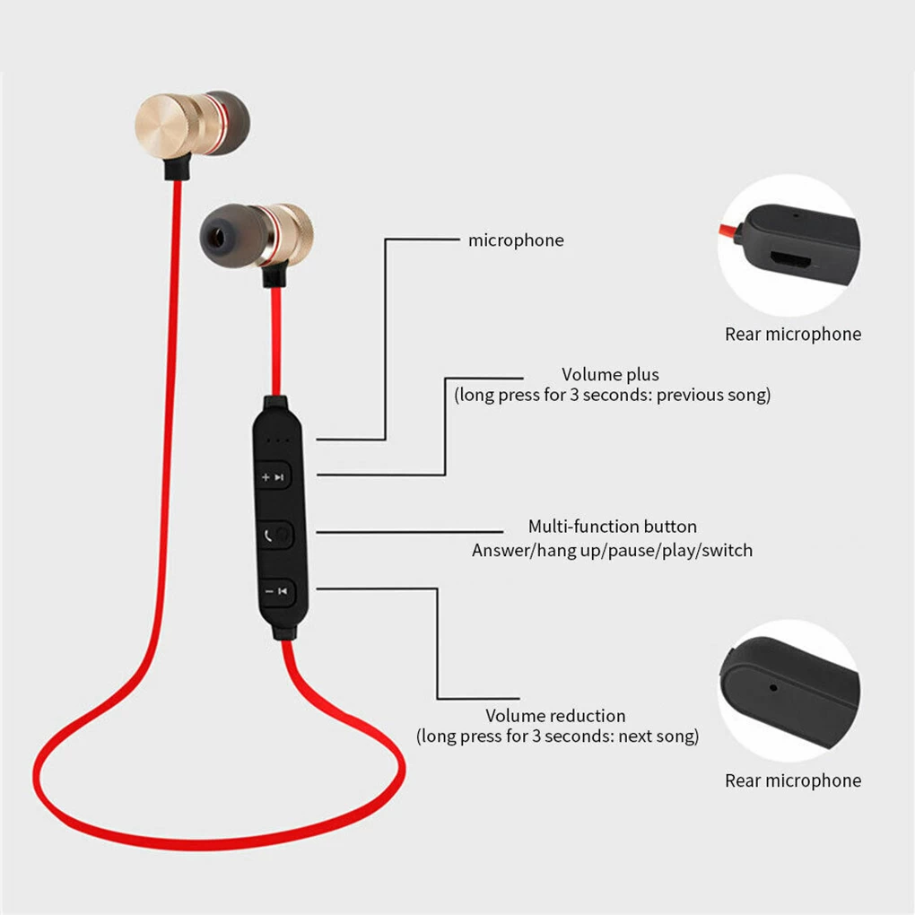 Magnetic Wireless Bluetooth Earphone Stereo Headset - image 3