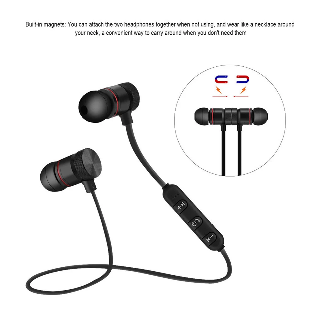 Magnetic Wireless Bluetooth Earphone Stereo Headset - image 4