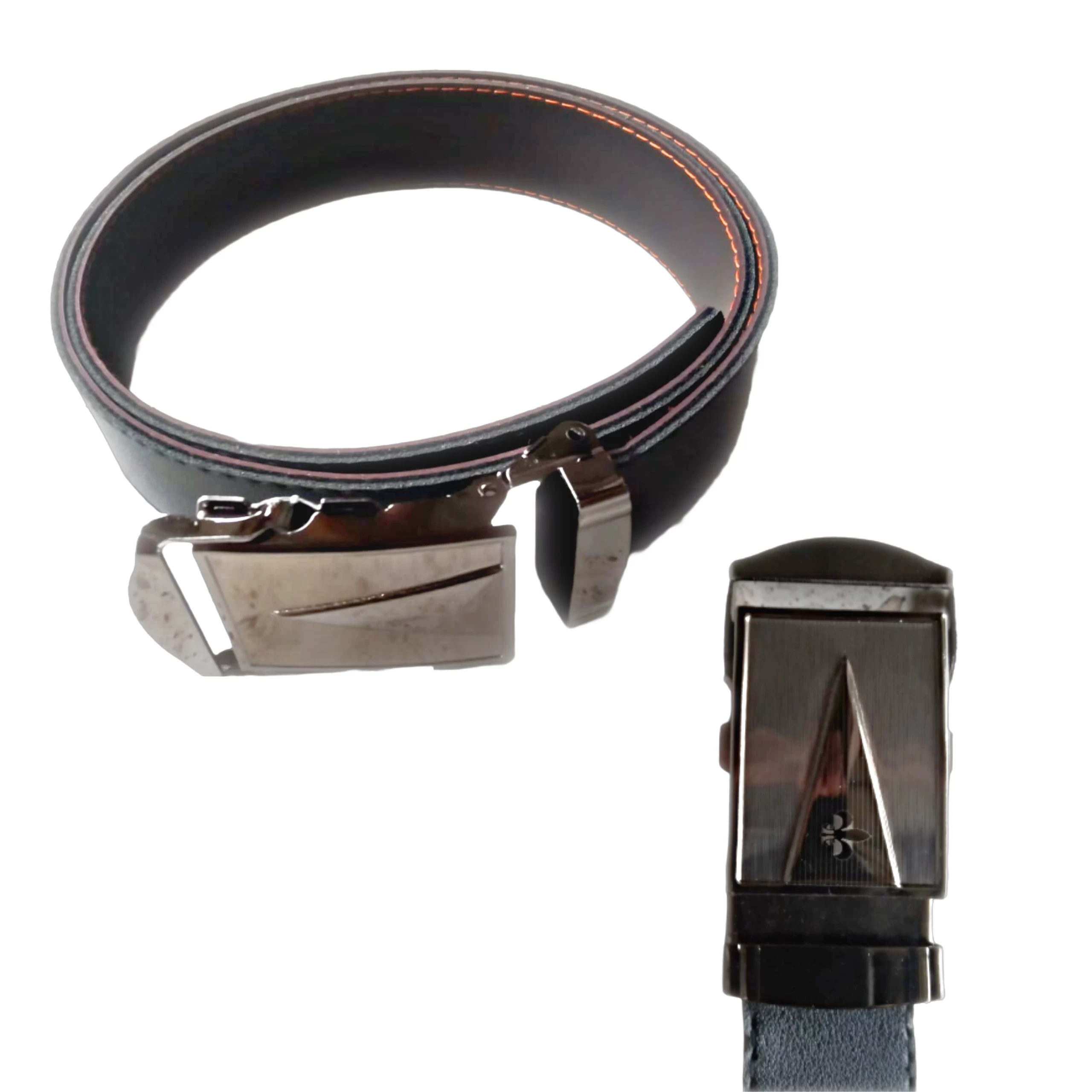 Men Belts Automatic Buckle Leather  Alloy buckle - image 2