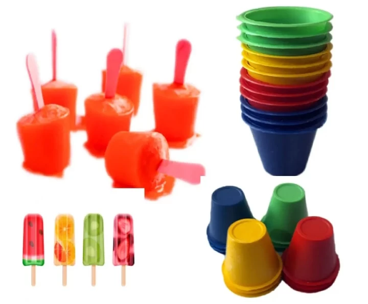 Plastic Cups Multicolour for making Ice Cream-12pcs - image 2