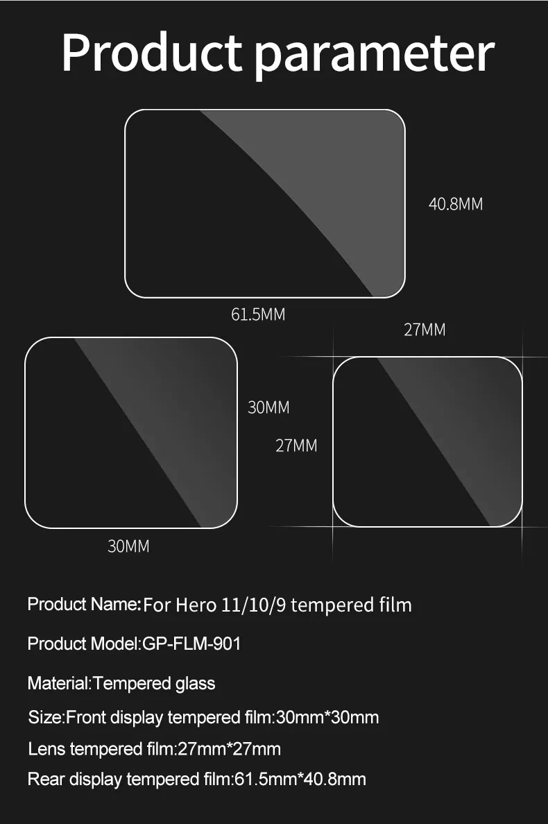 Tempered Glass Anti-Scratch Film Kit for GoPro 11/10/9 - image 6