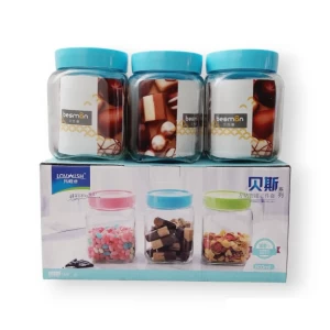 Lovwish Glass Jar 800ml 3Pcs Canister Kitchen Storage