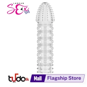 Silicone Penis Sleeve Extender Crystal Condom - LKSexToy