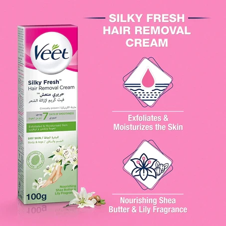 VEET Silky FRESH Hair Removal Cream 100g BODY Legs - image 2
