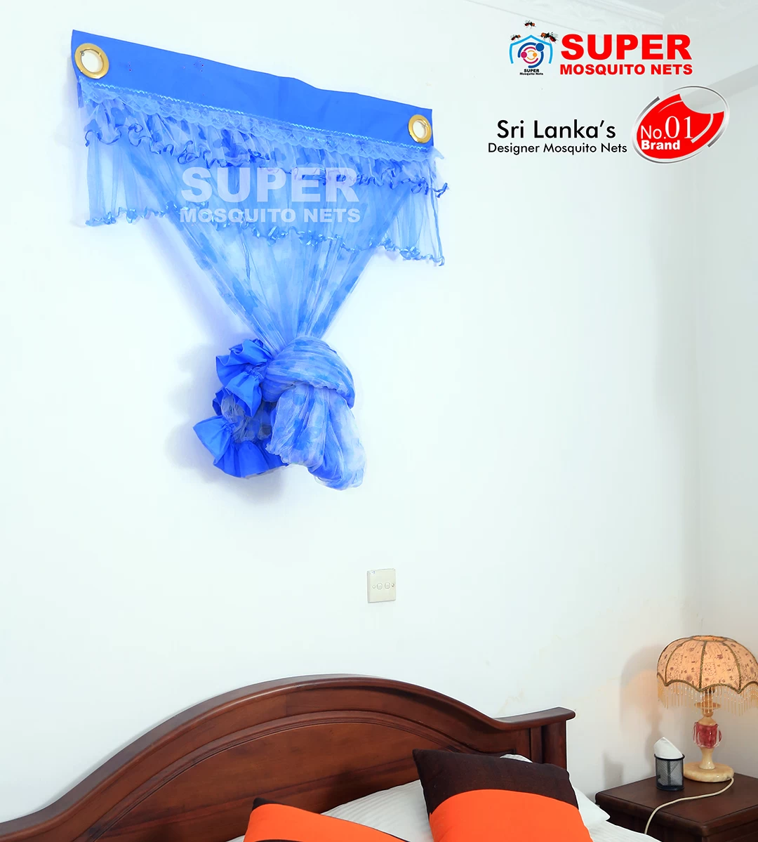 Wall Mosquito Nets [6'X10'] Blue PRINTED (Warranty) - image 3