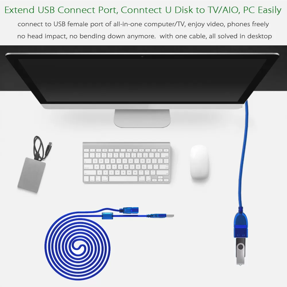 1.5M USB Extension Cable Male to Female Adapter - image 7
