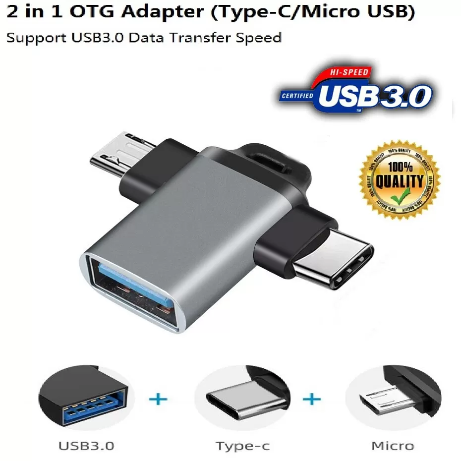 2 in 1 OTG Adapter USB 3.0 Female To Micro USB Male and Type