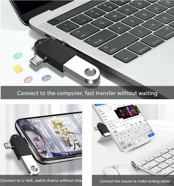 2 in 1 OTG Adapter USB 3.0 Female To Micro USB Male and Type - image 3