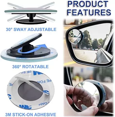 2Pcs Car Blind Spot Rear view mirror 360 Wide Angle Round mi - image 4