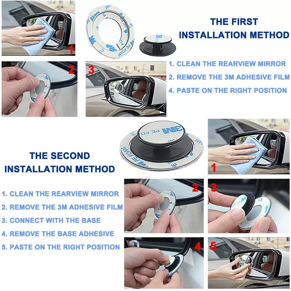 2Pcs Car Blind Spot Rear view mirror 360 Wide Angle Round mi - image 5