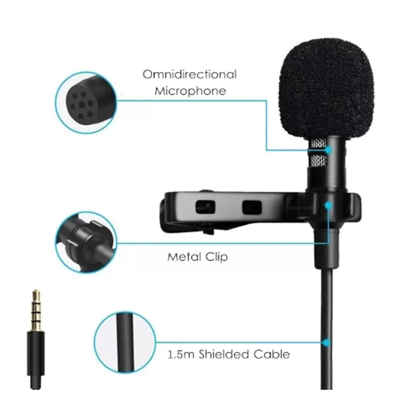3.5mm Aux Audio Port Lavalier Microphone For Youtubers - image 3