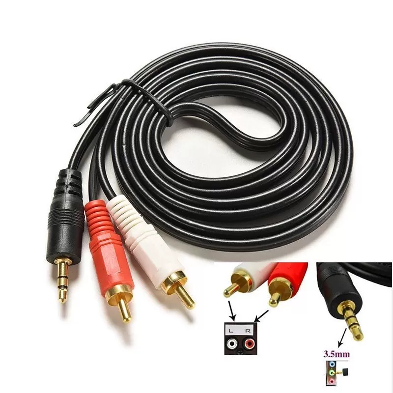5M 3.5 MM Male Jack to AV 2 RCA Male Stereo  Audio Cable - image 4
