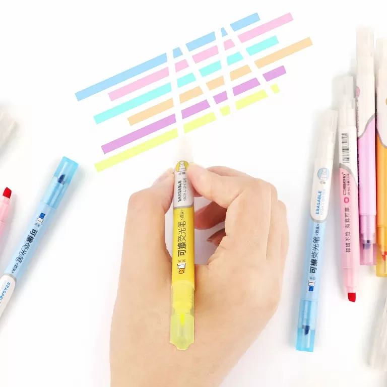 6 Pcs Erasable Highlighter Pen Set - Highlighter Marker - image 1