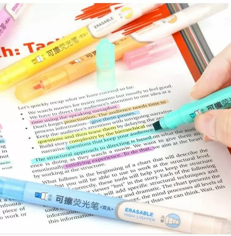 6 Pcs Erasable Highlighter Pen Set - Highlighter Marker - image 3