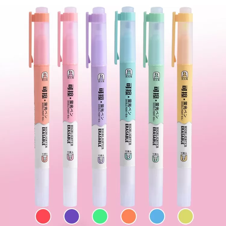 6 Pcs Erasable Highlighter Pen Set - Highlighter Marker - image 4
