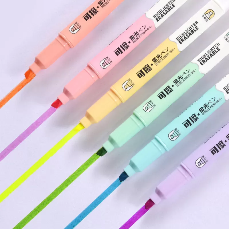 6 Pcs Erasable Highlighter Pen Set - Highlighter Marker - image 5