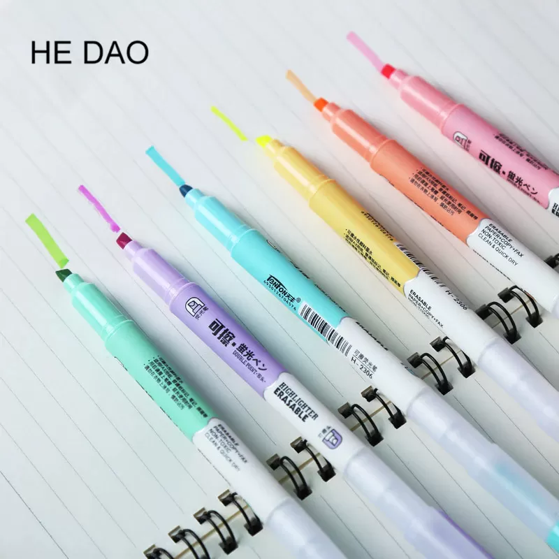 6 Pcs Erasable Highlighter Pen Set - Highlighter Marker - image 7
