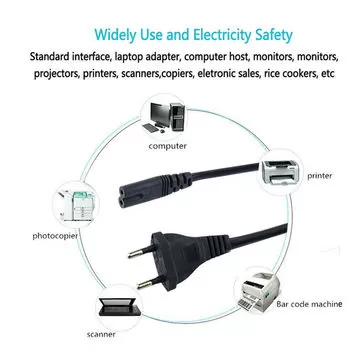 AC Power Adapter Cord Cable Eu Plug 2 pin - image 2