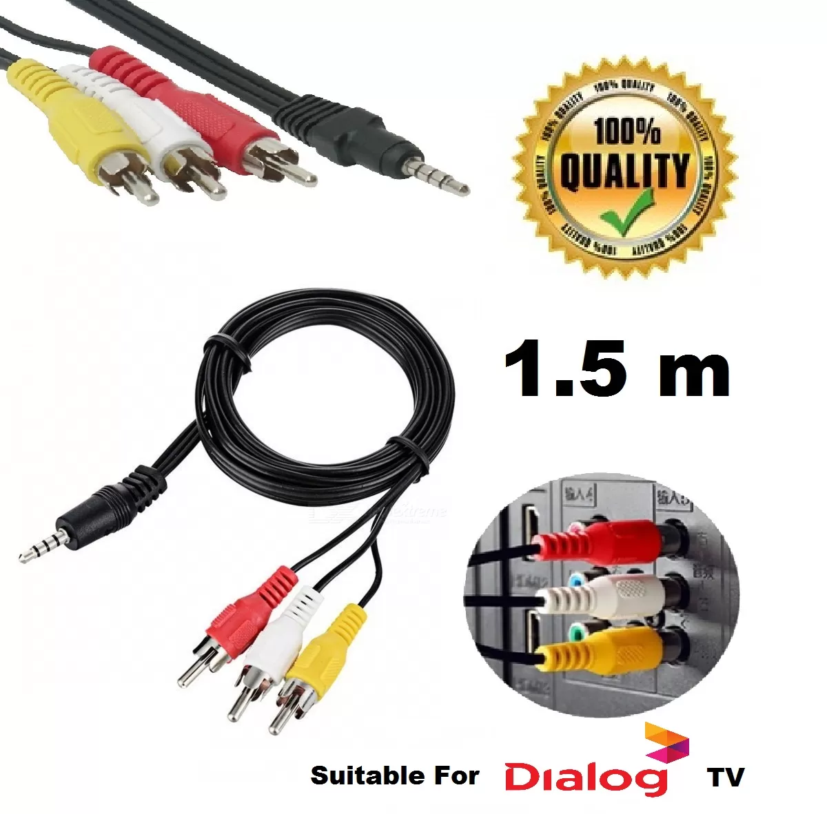 Audio Video to 3RCA Cable 3.5mm turn TV Box