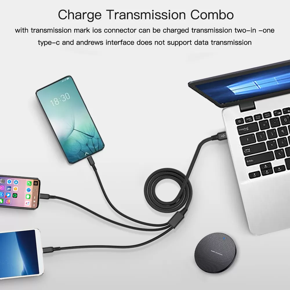 Fast Charging 3 in 1 USB Cable , Micro USB / Type C / lightn - image 4