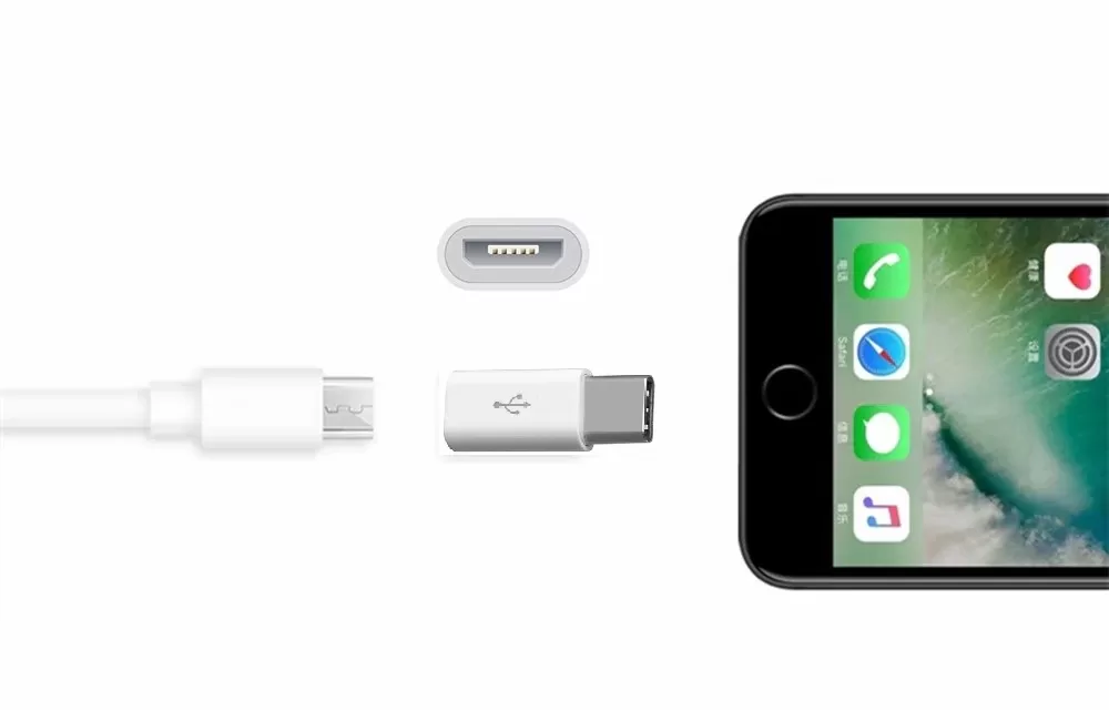 Micro USBToType-C USB 3.0Data Charging Adapter GeneralOTG Ty - image 2