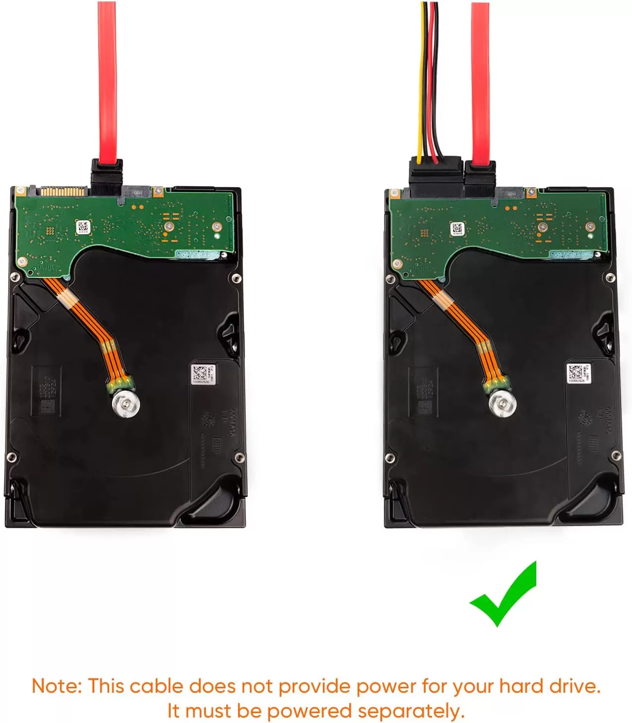 SATA Cable, (14-inch) SATA III Data Drive Cable 6.0 Gbps - image 5