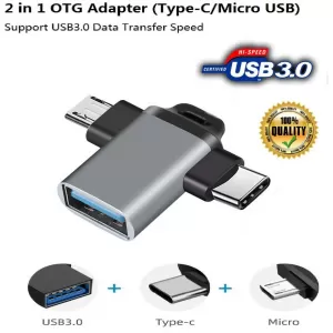 2 in 1 OTG Adapter USB 3.0 Female To Micro USB Male and Type