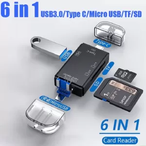 6 in 1 Memory Card Reader with USB 3.0 Type