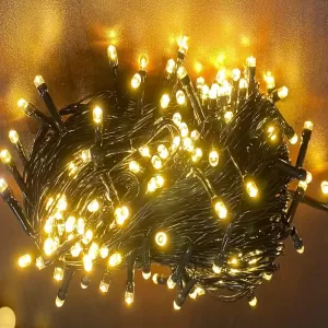 Yellow 100 LED Light String 30 Feet - Christmas/Vesak Lights