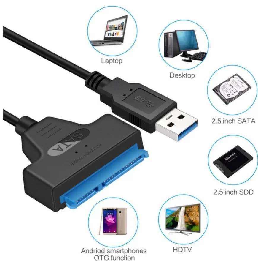 USB 3.0 to SATA 3+22pin Hard Disk Cable Converter 5Gbps - image 2