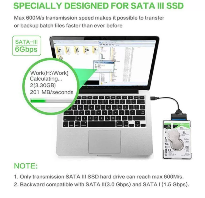 USB 3.0 to SATA 3+22pin Hard Disk Cable Converter 5Gbps - image 4