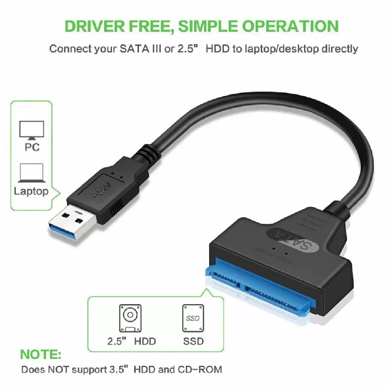 USB 3.0 to SATA 3+22pin Hard Disk Cable Converter 5Gbps - image 5