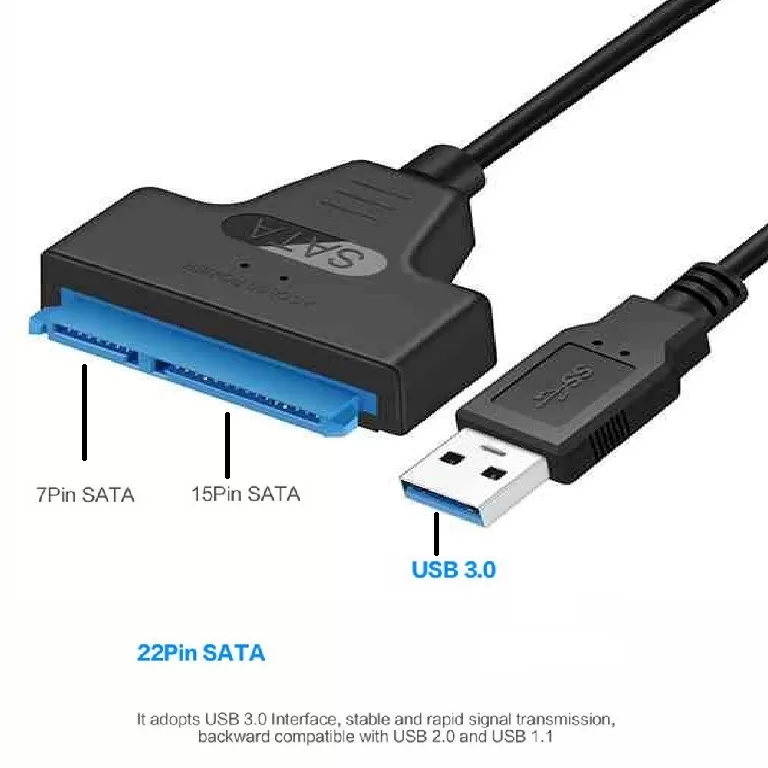 USB 3.0 to SATA 3+22pin Hard Disk Cable Converter 5Gbps - image 8