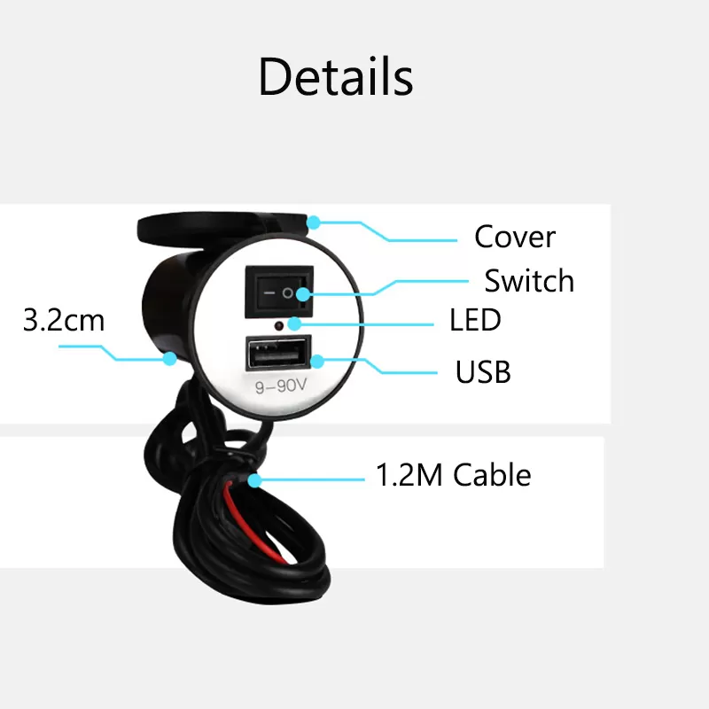 Waterproof Motorcycle 12V USB Charger DC 5V/1A - image 4