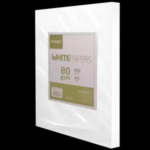 Buy Mango A4 White Paper 80GSM 100 Sheets Pack
