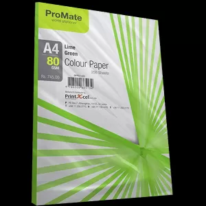 ProMate Colour Paper Lime Green 80 Gsm 250 Sheet Pack
