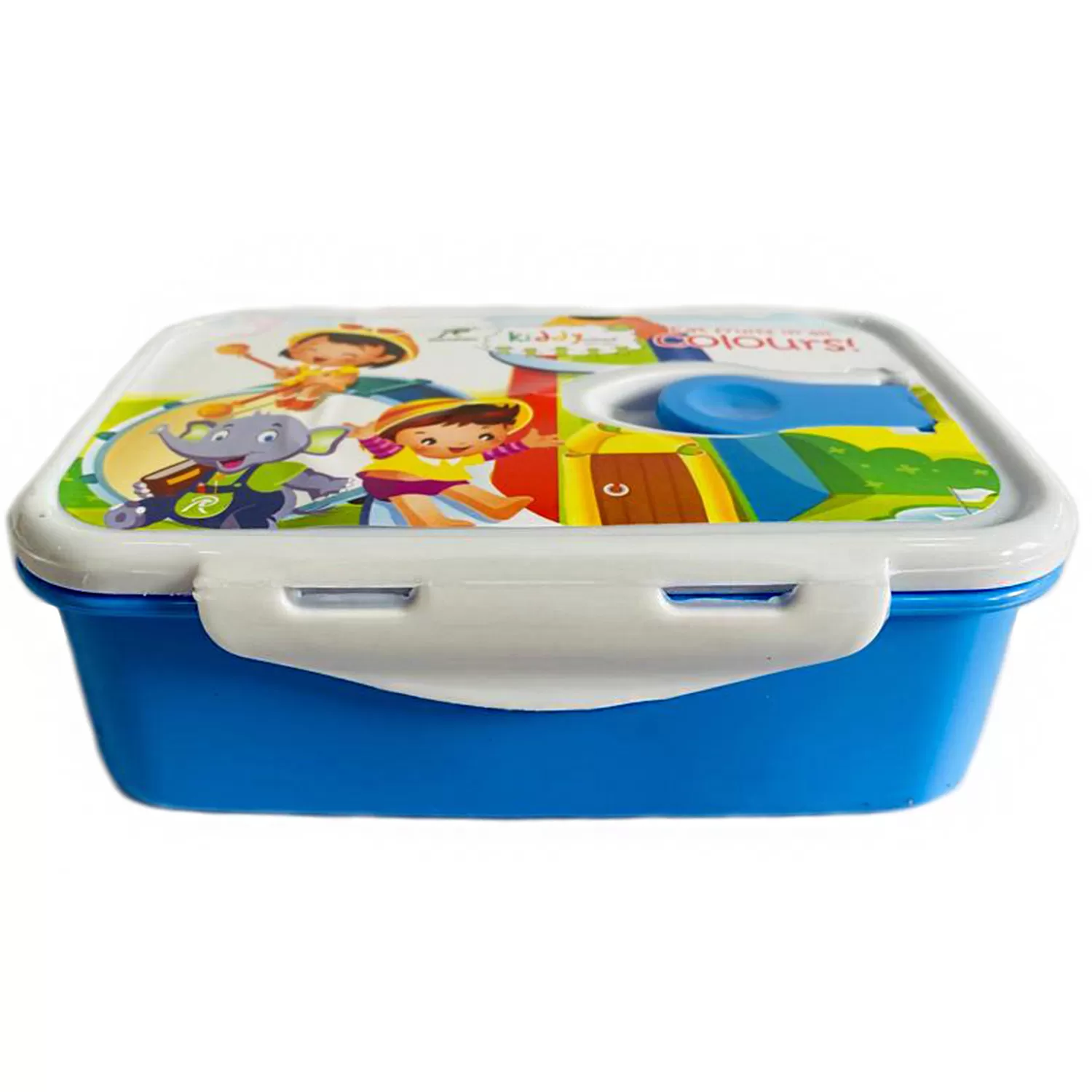 Blue Kids Lunch Box with Steam Releasing Valve