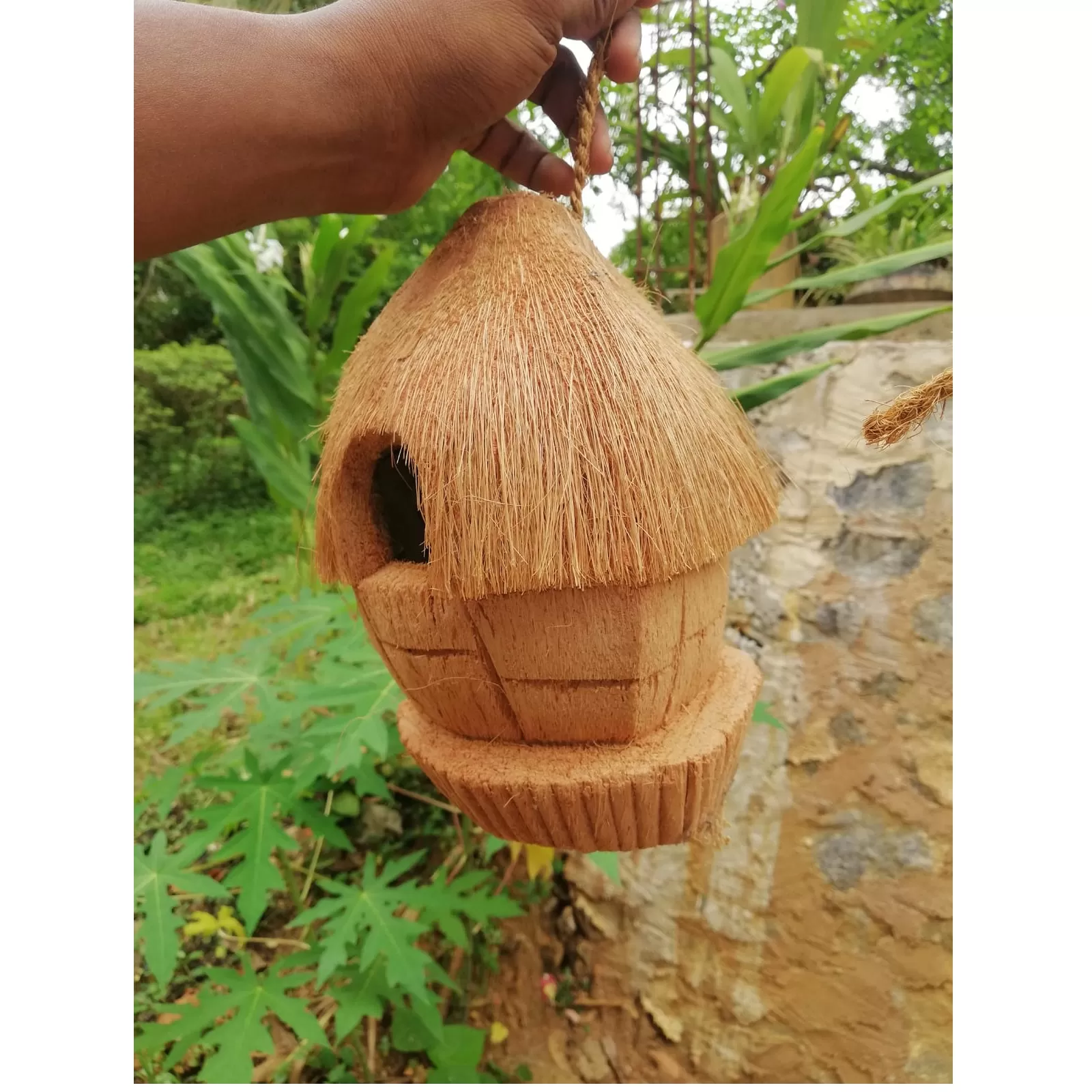 Generic Bird Nest Cage Natural Coconut Husk - image 2