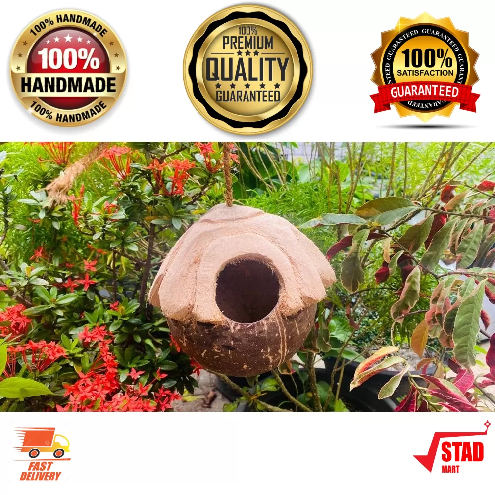 Generic Coconut Husk LOVE BIRD Nest Flower Roof Weaver Bird