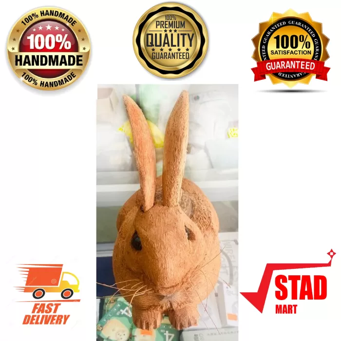 Generic Coconut Husk RABBIT Jewelry Box